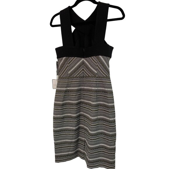 Laundry By Shelli Segal Womens Size 6 Black & White Metallic Halter Dress 7809 - Picture 14 of 15